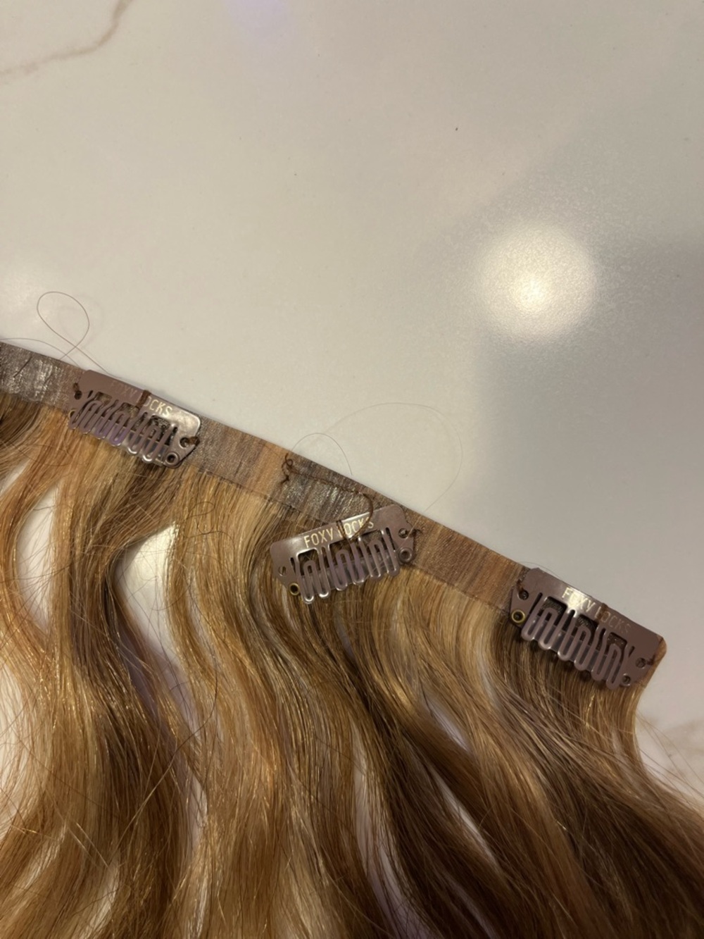 Foxy locks SUNKISSED BROWN - SEAMLESS CLIP IN HUMAN HAIR EXTENSIONS - Picture 7 of 8